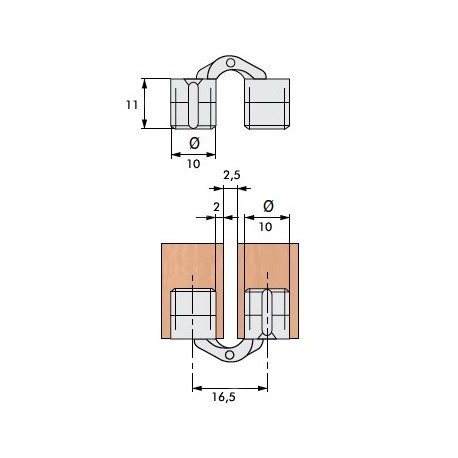 Bisagra embutir para madera 10-12-14-16-18-26