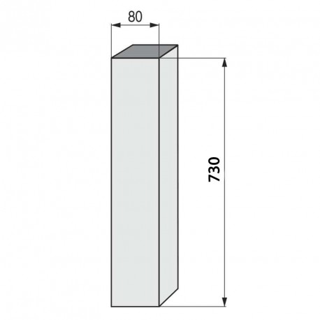 Columna cuadrada para mesa baja inox brillo