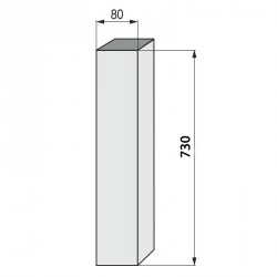 Columna cuadrada para mesa baja inox mate