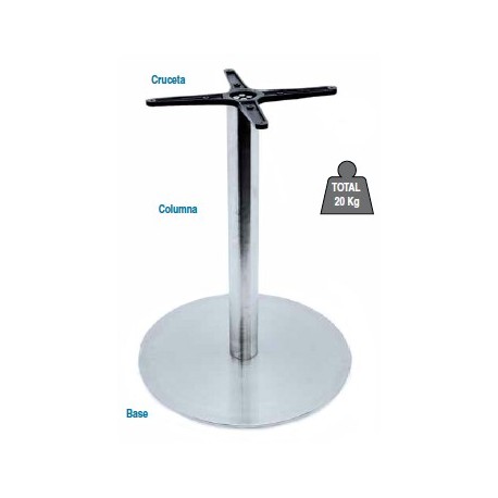 Pack para mesa redonda baja inox mate