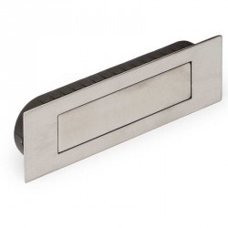 Tirador rectangular embutido inox.