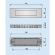 Tirador rectangular embutido inox.
