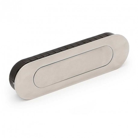 Tirador ovalado embutido inox.