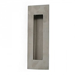 Tirador rectangular unero embutido inox.