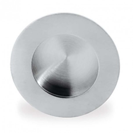 Tirador circular unero embutido inox.