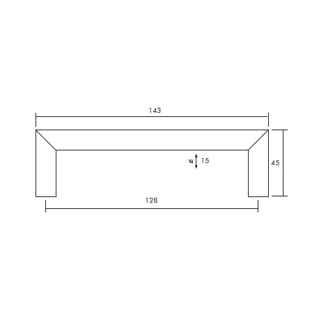 Tirador asa cuadrado acero inox 15