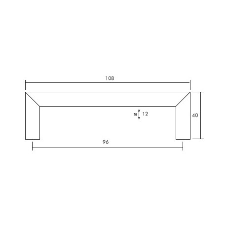 Tirador asa cuadrado acero inox 12