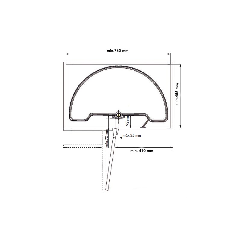 Bandejas semicirculares cocina 180º