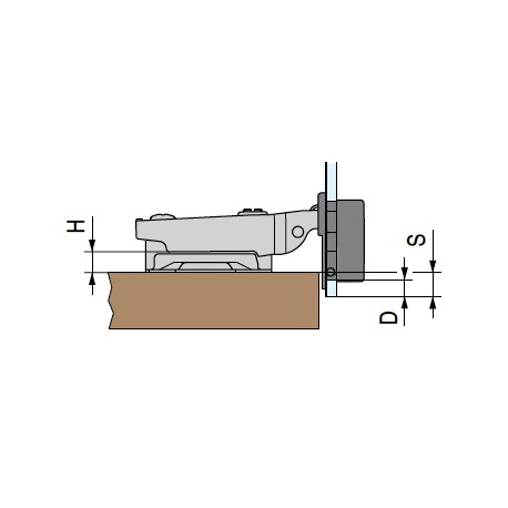 Bisagra recta cazoleta de 26mm para cristal