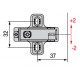 Bisagra recta cazoleta de 26mm para cristal
