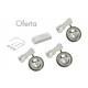 Pack 3 halogenos sobreponer inox mas transformador