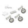 Pack 3 halogenos sobreponer inox mas transformador