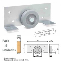 Pack de 4 ruedas para cama nido D50